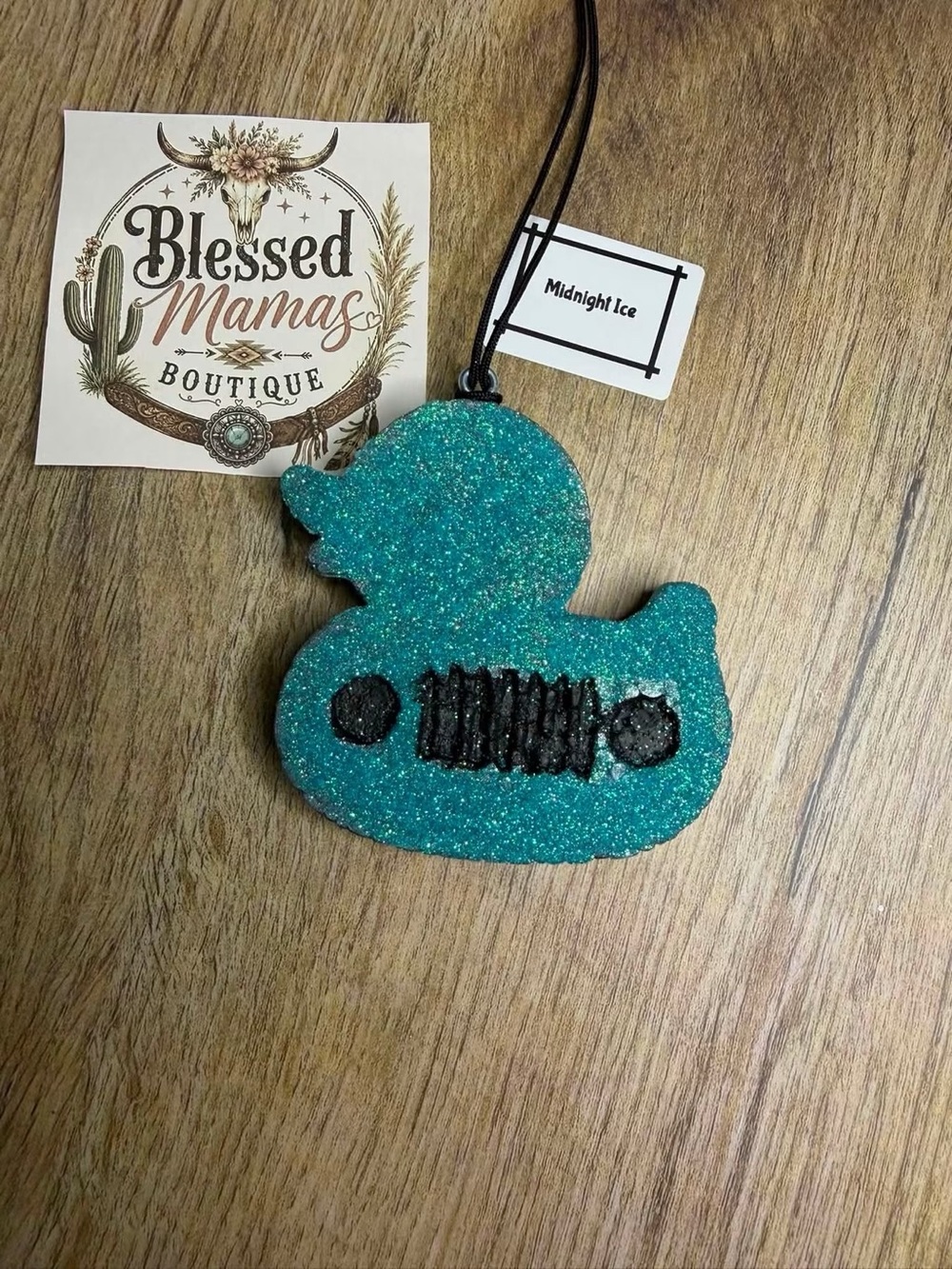 Glitter Teal Duck Car Freshie - 'Midnight Ice'